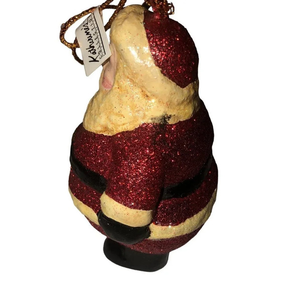 Katherine's Collection Glitter Round Santa Christmas Xmas Tree Ornament No Box - Picture 3 of 5
